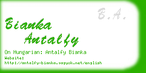 bianka antalfy business card